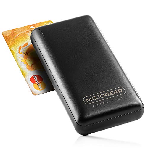 MOJOGEAR Powerbank 20000 mAh XL Extra schnell – Kompatibel mit Samsung & iPhone – Laden Sie 3 Geräte gleichzeitig – 2X USB A/USB C/Micro USB – Reise-Powerbank im Flugzeug erlaubt von MOJOGEAR