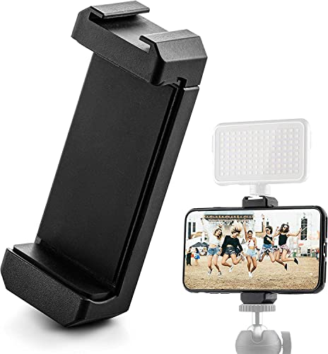 MOJOGEAR Premium Handy Stativ Halterung - Halter mit Cold Shoe Mount und mit 1/4 Schraubloch - Universell Handyhalterung Adapter kompatibel mit iPhone und Samsung Smartphone u.m. - Mit Kaltschuh von MOJOGEAR