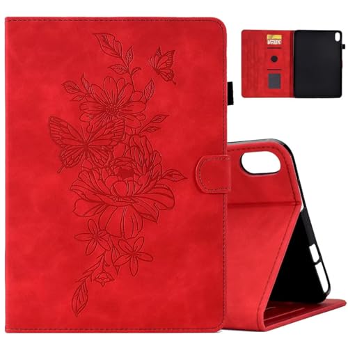 MOKASE Hülle für 2021 iPad Mini 6. Generation 8.3 Zoll, Wildleder Mehrwinkel Folienständer Tasche, Automayic Schlaf/Aufwach mit Stifthalter & Kartenschlitzen für 8.3" iPad Mini 6 2021 Version, Red von MOKASE
