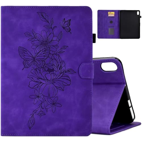 MOKASE Hülle für 2021 iPad Mini 6. Generation 8.3 Zoll, Wildleder Mehrwinkel Folienständer Tasche, Automayic Schlaf/Aufwach mit Stifthalter & Kartenschlitzen für 8.3" iPad Mini 6 2021 Version, Purple von MOKASE