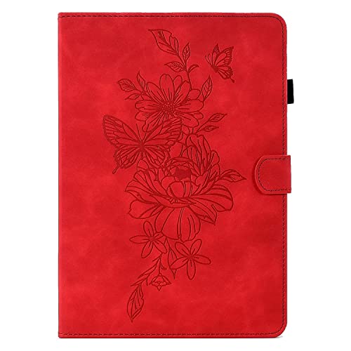 MOKASE Hülle für 6 Zoll All-New Amazon Kindle 11. Generation 2022 2024 Freigabe, Wildlederbezug mit Ständer, Intelligent Schlaf/Aufwach mit Stifthalter für Kindle 11. Generation 2022 2024, Red von MOKASE