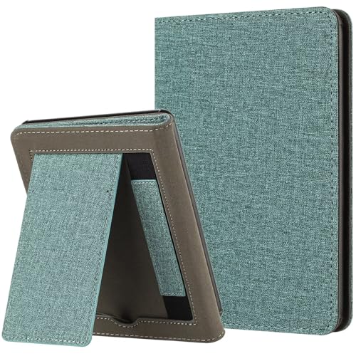 MOKASE für 6.8" Kindle Paperwhite 11. Generation 2021 (Modell: M2L3EK/M2L4EK), PU-Ständer Hardcover, Schlau Schlaf/Aufwach mit Handschlaufe & Kartenfach für Kindle Paperwhite 2021, Pine Green von MOKASE