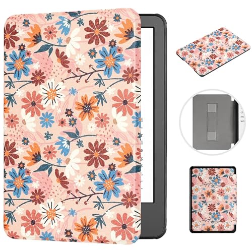 MOKASE für 6.8" Kindle Paperwhite 11. Generation 2021 (Modell: M2L3EK / M2L4EK), Kunstleder mit Automatic Schlaf/Aufwach Handschlaufe für Signature Edition & Kindle Paperwhite 2021, Matisse Daisy von MOKASE