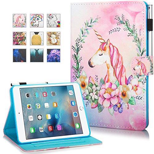 MOKASE für iPad Mini 5 Hülle, iPad Mini 4/3/2/1 Leder Hülle, Kartenschlitz Ständer Hülle mit Intelligent Schlafen/Wach für iPad Mini 5. Generation/Mini 4 / Mini 3 / Mini 2 / Mini 1 - Horse von MOKASE