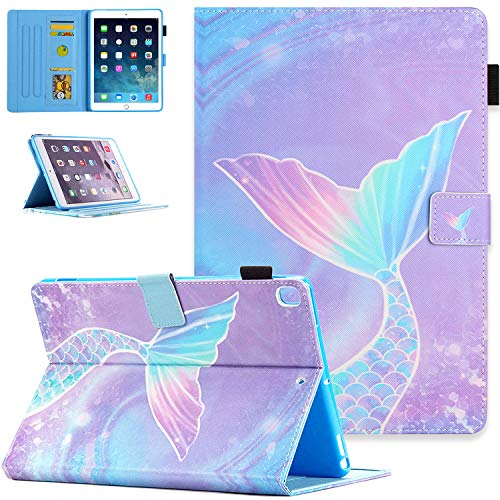 MOKASE für iPad Mini 5 Hülle, iPad Mini 4/3/2/1 Leder Hülle, Kartenschlitz Ständer Hülle mit Intelligent Schlafen/Wach für iPad Mini 5. Generation/Mini 4 / Mini 3 / Mini 2 / Mini 1 - Mermaid von MOKASE