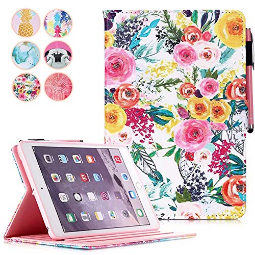 MOKASE für iPad Mini 5 Hülle, iPad Mini 4/3/2/1 Leder Hülle, Kartenschlitz Ständer Hülle mit Intelligent Schlafen/Wach für iPad Mini 5. Generation/Mini 4 / Mini 3 / Mini 2 / Mini 1 - Rose von MOKASE
