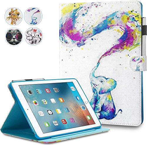 MOKASE iPad Mini 5 Hülle, iPad Mini 4/3/2/1 PU Leder Schutzhülle Brieftasche Flip Case Cover Magnetic Stand Tasche Etui mit Auto Schlafen/Wach Funktion für Apple iPad Mini 1/2/3/4/5 - Kleiner Elefant von MOKASE