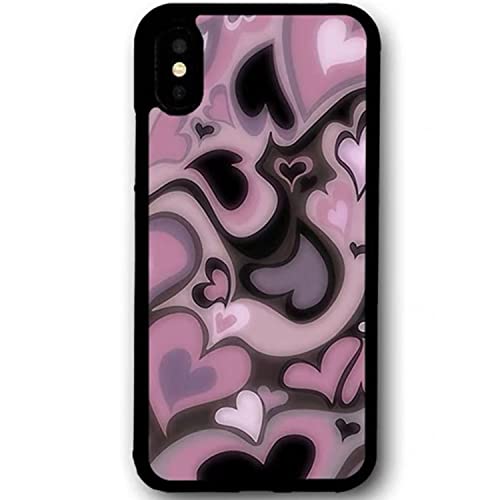 MOKENS Cute Phone Cases Aesthetic Purple Pink Heart Phone Case Protective Compatible with iPhone XR von MOKENS