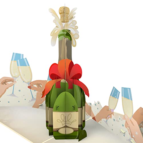 MOKIO® Pop-Up Karte – 3D Champagner Geschenkkarte – zum Geburtstag, Ruhestand, Jubiläum oder zur Hochzeit, Glückwunschkarte für ein Geldgeschenk zur Trauung oder als Gutschein von MOKIO