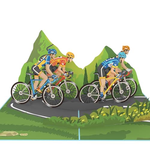 MOKIO® Pop-Up Karte – Rennradfahrer – 3D Geschenkkarte zum Geburtstag, als Gutschein oder Geburtstagskarte für Fahrradfahrer von MOKIO