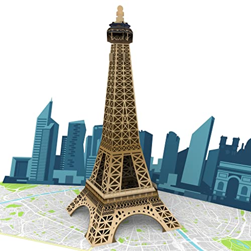 MOKIO® Pop-Up Paris Reisegutschein – Eiffelturm – 3D Gutscheinkarte für einen Frankreich Urlaub, Geburtstag oder Valentinstag, als Geschenkkarte für eine Reise oder als Städtereise Gutschein von MOKIO