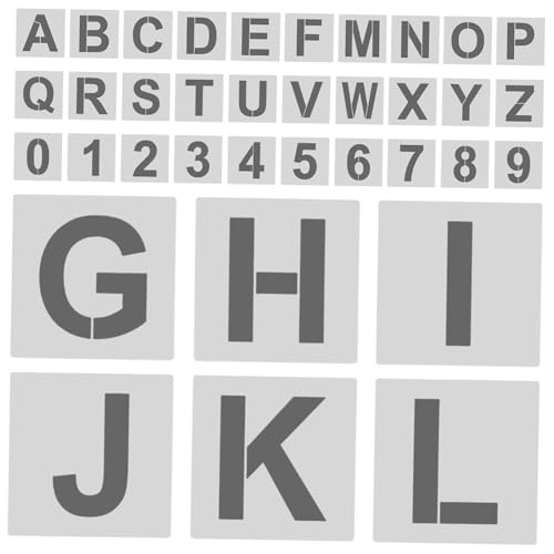 MOKKHNB 1 Satz Englische Alphabet Vorlagenschablonen Für Holz Wiederverwendbare Kunststoff Kunsthandwerksschablonen Felsbuchstabenschablonen Buchstabenschablonen Zum Malen Schablonen von MOKKHNB