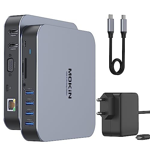 Docking Station für MacBook Air/Pro, MOKiN 13 in 1 USB C 65W Netzteil für MacBook Docking Station USB C Dock mit Dual Display HDMI 4K, VGA, Gigabit Ethernet,4*USB 3.0, 100W PD,3.5mm Audio für Dell, HP Docking Station für MacBook Air/Pro, MOKiN 13 in 1 USB C 65W Netzteil für MacBook Docking Station USB C Dock mit Dual Display HDMI 4K, VGA, Gigabit Ethernet,4*USB 3.0, 100W PD,3.5mm Audio für Dell, HP von MOKiN