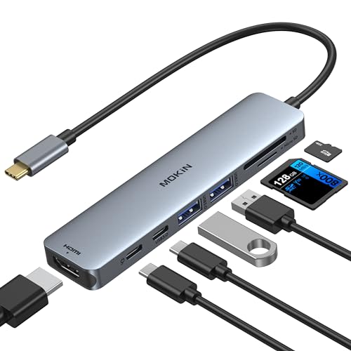 MOKiN USB C Hub HDMI für MacBook Pro/Air, 6 in 1 Type C HUB mit 4K HDMI, USB 3.0/2.0, SD/Micro, USB C Adapter für MacBook M1/M2, Lenovo, Dell, HP MOKiN USB C Hub HDMI für MacBook Pro/Air, 6 in 1 Type C HUB mit 4K HDMI, USB 3.0/2.0, SD/Micro, USB C Adapter für MacBook M1/M2, Lenovo, Dell, HP von MOKiN