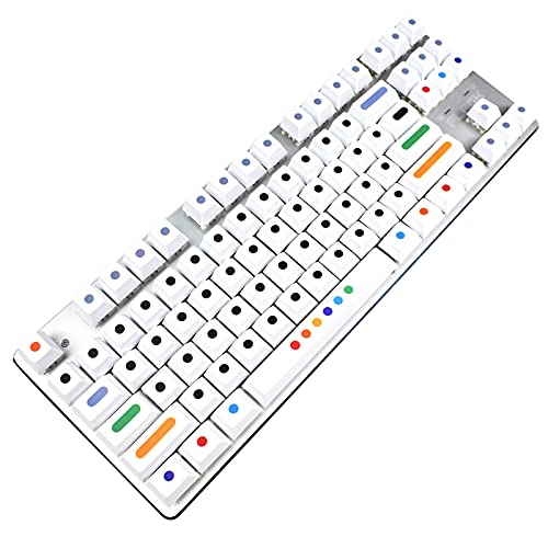 MOLGRIA Keycaps Mechanische Tastatur Keycap 129 Set, PBT-Profil-Tastenkappen mit Keycap Puller für Cherry MX 104/87/61 60% Tastatur-Tastenkappen Ersatz (weiß) von MOLGRIA