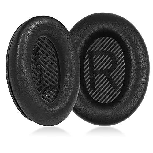 MOLGRIA Lammfell-Ohrpolster, Ersatz-Ohrpolster für Bose Quiet Comfort QC 35 II QC35 QC35ii QC15 QC25 QC2 AE2 SoundLink SoundTrue Kopfhörer (schwarz) von MOLGRIA