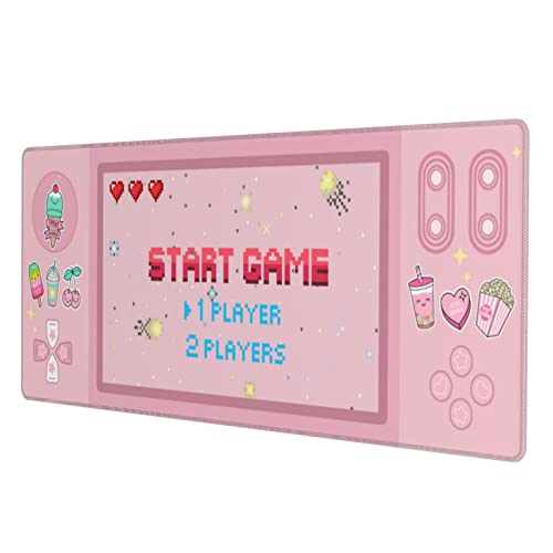 Kawaii Pink Gamer Gaming Mauspad XL, großes erweitertes Mauspad, Schreibtischunterlage, lange rutschfeste Gummi-Mäusematten genähte Kanten, Spielmatte für Büro, Zuhause, Gamer, 80 x 20 cm von MOLIAN