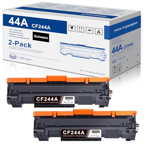 2er 44A Toner Schwarz Kompatibel für HP 44A CF244A Laserjet Pro M15 ,M16 ,MFP M28,M29 Tonerkartusche (Schwarz, 2er-Pack) von MOLIMER