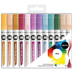 MOLOTOW Aqua Color Basic Set 2 Brush-Pens farbsortiert, 12 St. von MOLOTOW