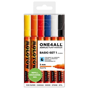 MOLOTOW BASIC-SET 1 Acrylstifte farbsortiert 2,0 mm, 6 St. MOLOTOW BASIC-SET 1 Acrylstifte farbsortiert 2,0 mm, 6 St. von MOLOTOW