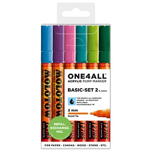 MOLOTOW BASIC-SET 2 Acrylstifte farbsortiert 2,0 mm, 6 St. MOLOTOW BASIC-SET 2 Acrylstifte farbsortiert 2,0 mm, 6 St. von MOLOTOW
