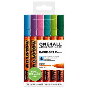 MOLOTOW BASIC-SET 2 Acrylstifte farbsortiert 2,0 mm, 6 St. von MOLOTOW