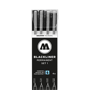 MOLOTOW BLACKLINER SET 1 Fineliner-Set schwarz, 4 St. von MOLOTOW