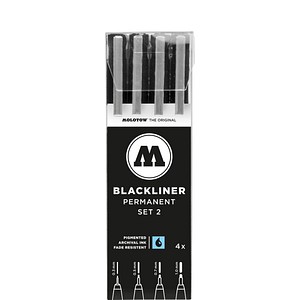 MOLOTOW BLACKLINER SET 2 Fineliner-Set schwarz, 4 St. von MOLOTOW