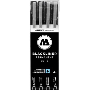 MOLOTOW BLACKLINER SET 3 Fineliner-Set schwarz, 4 St. von MOLOTOW