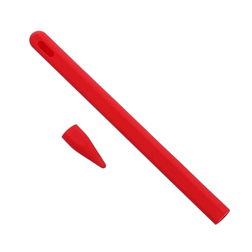 MOLUCKFU Federmäppchen Stiftabdeckung Stifthalter Stiftschutz mit Cartoon-Design Stiftetui mit Karikatur-Design Stylus-Stifthülle Abdeckung für Eingabestift Kieselgel rot von MOLUCKFU