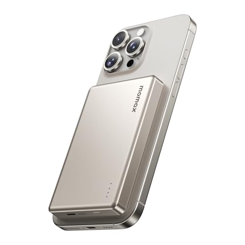 MOMAX 10000mAh Magnetisches Wireless Power Bank, 1,8cm Ultradünn, 200g Leichtgewicht, PD20W Schnellladung, Hervorragende Magnete Tragbarer Ladegerät für Magsafe, iPhone Serie, AirPods & Android MOMAX 10000mAh Magnetisches Wireless Power Bank, 1,8cm Ultradünn, 200g Leichtgewicht, PD20W Schnellladung, Hervorragende Magnete Tragbarer Ladegerät für Magsafe, iPhone Serie, AirPods & Android von MOMAX