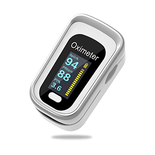 MOMMED Pulsoximeter, Sauerstoffsättigung Messgerät Finger, SpO2 Fingeroximeter misst Sauerstoffsättigung Pulsfrequenz, Oximeter mit OLED-Display von MOMMED