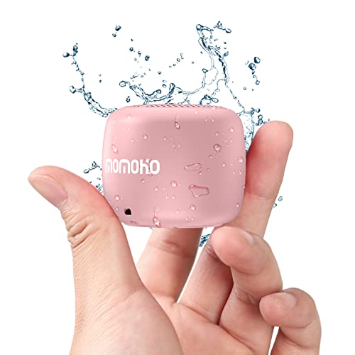 MOMOHO Kleinster Wasserdichter Tragbarer Bluetooth-Lautsprecher Mini Lautsprecher Kabelloser Lautsprecher Kurz Design IPX7 TF-Karte Spielunterstützung für Outdoor, Dusche, Party, Wandern (Rosa von MOMOHO