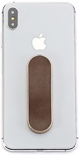 MOMOSTiCK - Das Original! Smartphone Fingerhalter - Handy Fingerhalterung Handy Halter Ständer Griff - Handy Halterung Handy Ring (PU Leder Series - Braun) von MOMO STICK