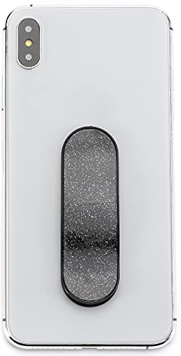 MOMOSTiCK - Das Original! Smartphone Fingerhalter - Handy Fingerhalterung Handy Halter Ständer Griff - Handy Halterung Handy Ring (Pearl Serie - Schwarz PU) von MOMO STICK