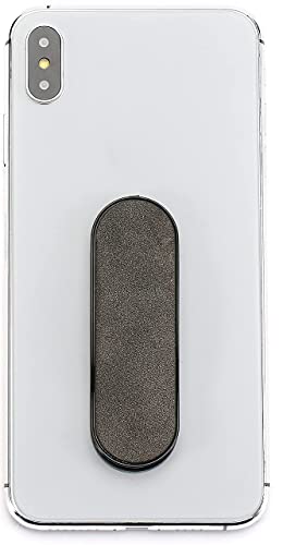 MOMOSTICK - Das Original! Smartphone Fingerhalter - Handy Fingerhalterung Handy Halter Ständer Griff - Handy Halterung Handy Ring (Suede Serie - Grey) von MOMOSTICK