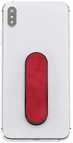 MOMOSTiCK - Das Original! Smartphone Fingerhalter - Handy Fingerhalterung Handy Halter Ständer Griff - Handy Halterung Handy Ring (Suede Series - Rot) von MOMO STICK