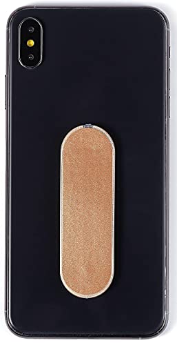MOMOSTiCK - Das Original! Smartphone Fingerhalter - Handy Fingerhalterung Handy Halter Ständer Griff - Handy Halterung Handy Ring (iSerie - Gold PU) von MOMO STICK