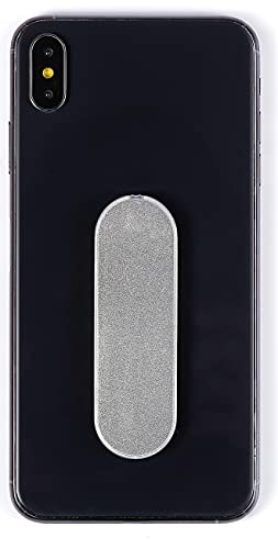 MOMOSTiCK - Das Original! Smartphone Fingerhalter - Handy Fingerhalterung Handy Halter Ständer Griff - Handy Halterung Handy Ring (iSerie - Silber PU) von MOMO STICK