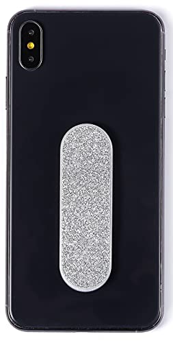 MOMOSTICK - Das Original! Smartphone Fingerhalter - Handy Fingerhalterung Handy Halter Ständer Griff - Handy Halterung Handy Ring für iPhone Samsung Huawei (Pearl Serie - Silber PU) von MOMOSTICK