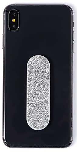 MOMOSTiCK - Das Original! Smartphone Fingerhalter - Handy Fingerhalterung Handy Halter Ständer Griff - Handy Halterung Handy Ring für iPhone Samsung Huawei (Pearl Serie - Silber PU) von MOMO STICK