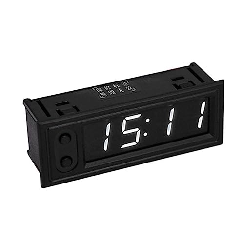 MOMOTOU 3 in 1 5-50 V DIY Auto Digital Mini Clock mit Thermometer Voltmeter Messgerät Elektronische Uhr LED Digitalanzeige Auto Sleep Dimming Backlit Monitor Panel Meter (White) von MOMOTOU