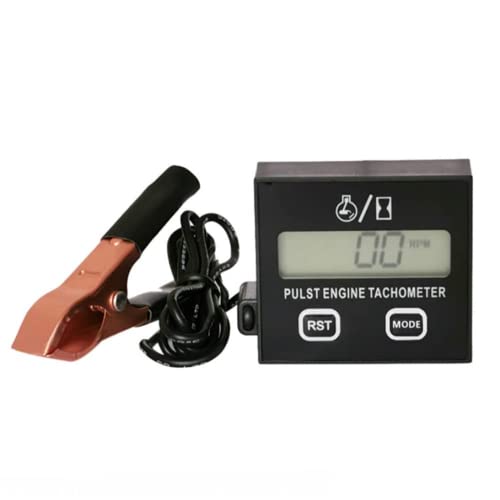 MOMOTOU Digitaler Drehzahlmesser Clip-Drehzahlmesser für Motorsägen Rasenmäher Rückstellbarer Drehzahlmesser mit Betriebsstundenzähler Batterie austauschbar Wartungserinnerung Drehzahlmesser von MOMOTOU