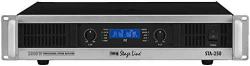 IMG STAGELINE STA-250 Professioneller Stereo-PA-Verstärker mit integrierter 2-Wege-Frequenzweiche und Limiter schwarz von MONACOR