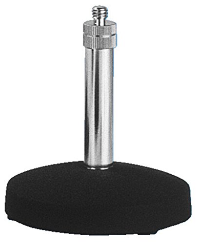 MONACOR 230990 MS-1 Mikrofon-Tischstativ, Chrom/Schwarz, 16 mm, 9 mm von MONACOR