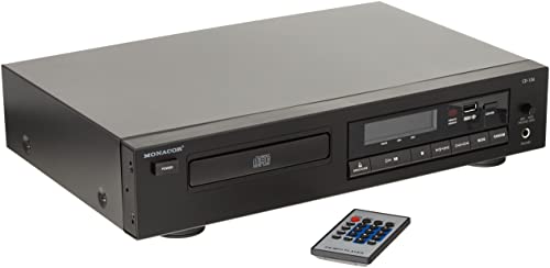 MONACOR CD-156 Stereo CD-Player mit USB 2.0-Schnittstelle, MP3-Player für Hi-Fi und ELA-Einsätze, in Schwarz, 212410 von MONACOR
