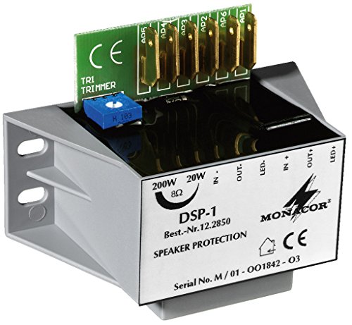 MONACOR DSP-1 Mono-Lautsprecher-Schutzmodul, Gegen Überlastung von Mittel- und Hochtonlautsprechern Aller Impedanzen durch Überpegelspitzen von MONACOR