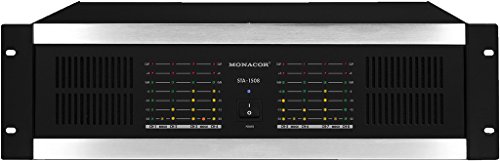 MONACOR STA-1508 Mehrkanal PA-Verstärker mit integriertem Limiter, 8-Kanal PA-Amplifier mit einer Leistung von 1800 Watt in Schwarz von MONACOR