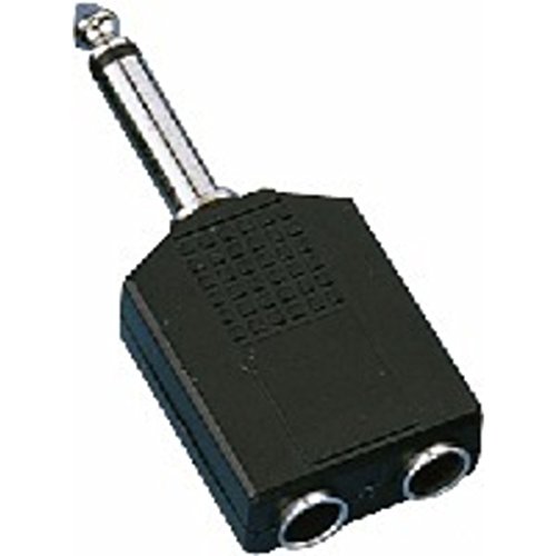 Monacor 6,3 mm Mono-Stecker auf 2 x 6,3 mm Mono-Inline-Klinke Y-Adapter von MONACOR