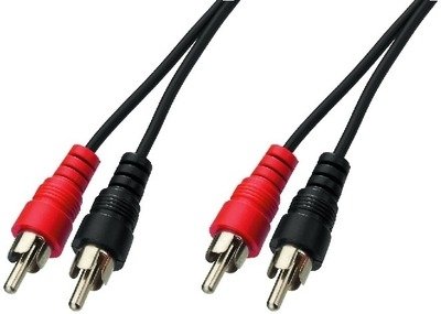 Monacor Stereo Audio Verbindungs-Kabel 10m schwarz Beidseitig mit 2 x Cinch Stecker von MONACOR